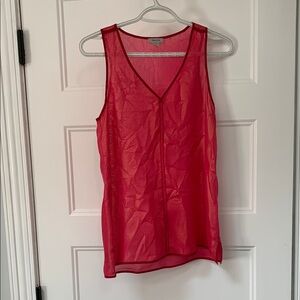 Sheer Red Sleeveless Top
